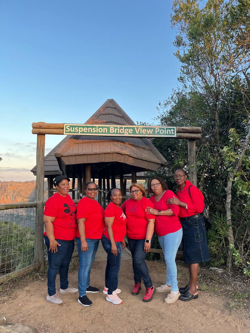 Suspension Bridge Viewpoint red shirts