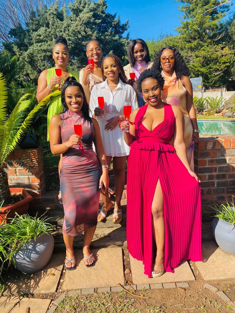 Girls with wine glasses